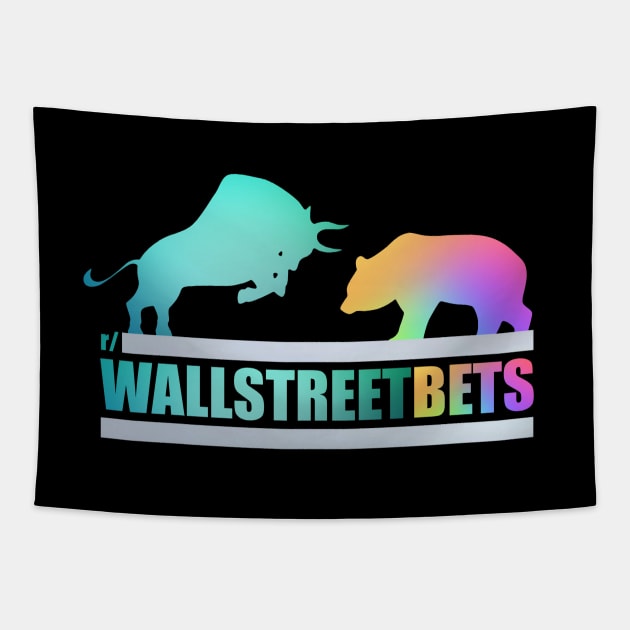 Wallstreetbets WSB - Reddit - Diamond Hands To The Moon Stonks Tapestry by Tesla