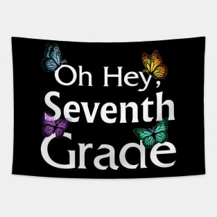 Back To School Seventh Grade Butterfly First Day Of School Tapestry