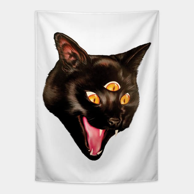 Three Eyed Cat Tapestry by DSTRBO