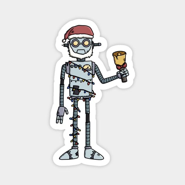 Old Robot for Christmas Magnet by KammyBale