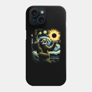 Sloth Eclipse Watcher: Chilling Under the Solar Phenomenon Tee Phone Case