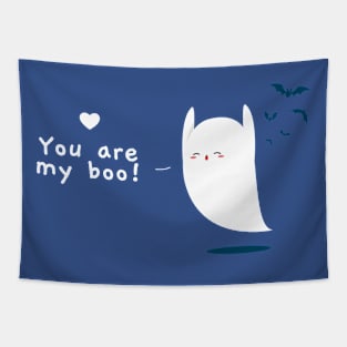 Cute Valentine's Happy Ghost Tapestry