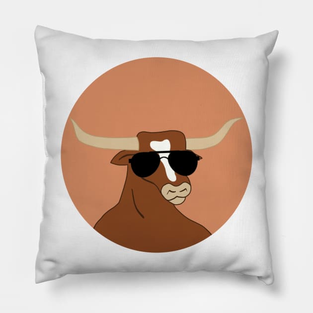 Cool Longhorn Pillow by cnaukam