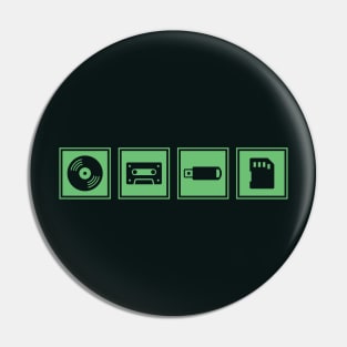 Music Player Formats Green Pin