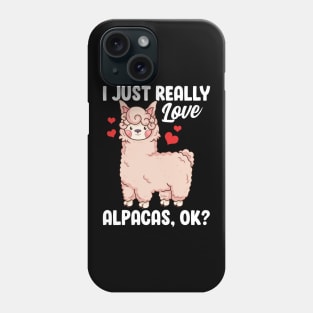 Funny I Just Really Love Alpacas, OK? Cute Alpaca Phone Case