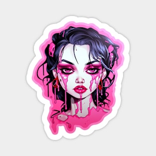 Goth Girl Pink Lipstick Magnet