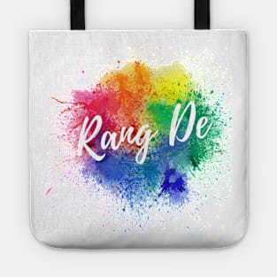 Rang de, trendy holi design, happy holi Tote