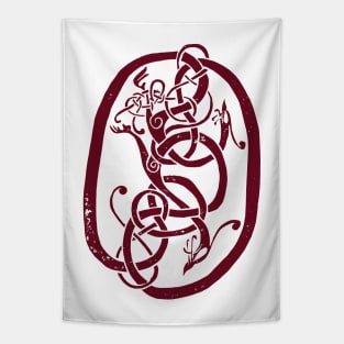 Viking Runestone Burgundy | Hillersjö Stone, Sweden Tapestry