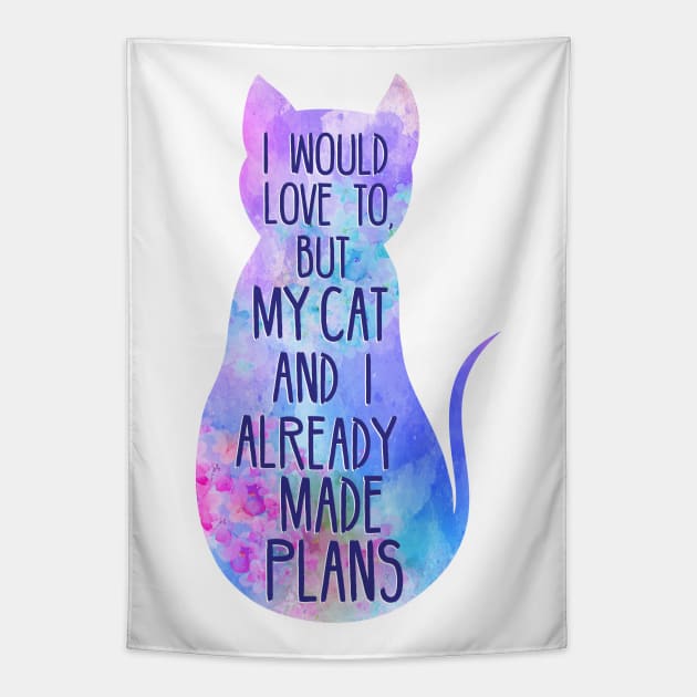 I would love to, but my cat and I already made plans - watercolor Tapestry by FandomizedRose