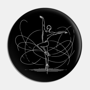 White one line art Ballet Male dancer Pin