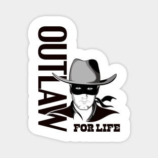 Cowboy Art | Outlaw For Life Line Art Magnet