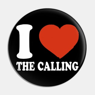 Graphic I Love Calling Personalized Name Vintage Pin