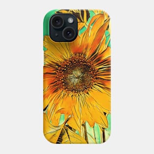 Sun Kissed Sunflower - Green Phone Case