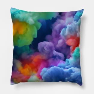 Abstract Cotton Candy Clouds Pillow