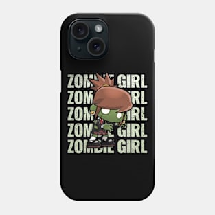 Zombie Girl Creepy Scary Kawaii Zombie Cute Halloween Outfit Phone Case