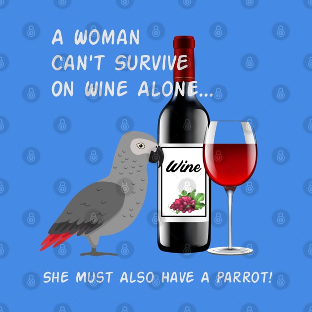 African Grey Parrot Wine Loving Drinking by Einstein Parrot