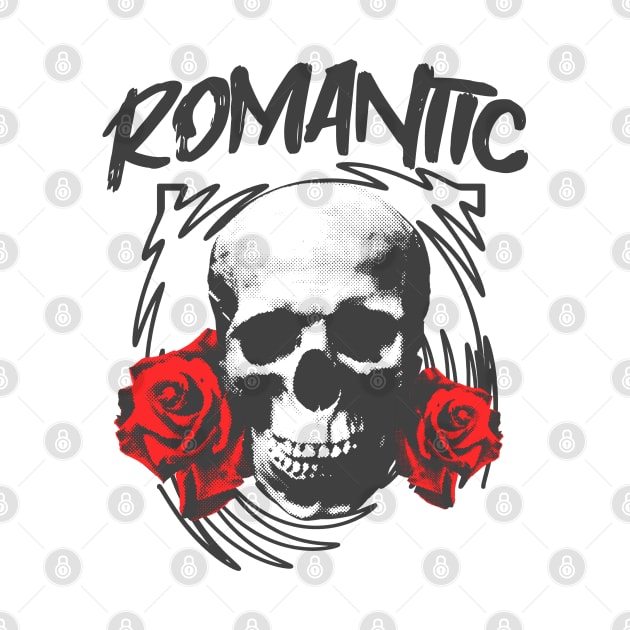 Romantic Skull Retro Style Design by Mandegraph