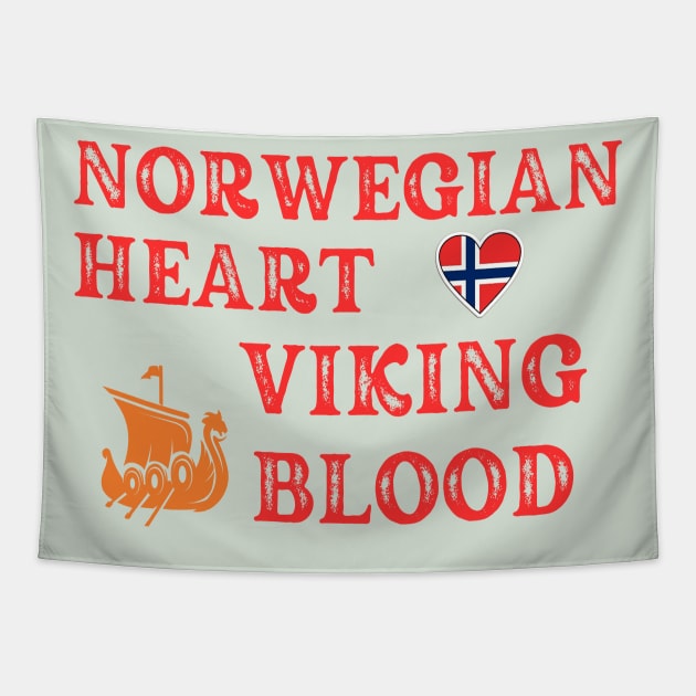 Norwegian Heart Viking Blod. Gift ideas for historical enthusiasts. Tapestry by Papilio Art