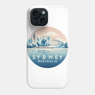 Stylish Sydney Australia sticker with Opera House and Harbour Bridge - perfect for travel enthusiasts and tourism fans Phone Case