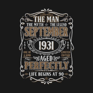 September 1931 Man Myth Legend Shirt 90th Birthday 90 Years Old T-Shirt