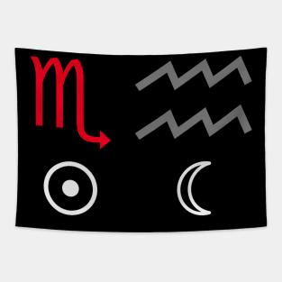 Scorpio Sun Aquarius Moon Zodiac Sign Tapestry