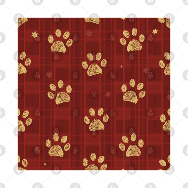 Plaid winter time seamless red pattern by GULSENGUNEL