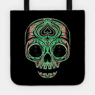 Sugar Skull - Salmon Green Tote