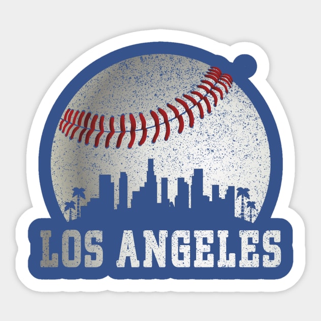 Los Angeles La City Skyline Baseball Vintage Dodger Gameday T-Shirt