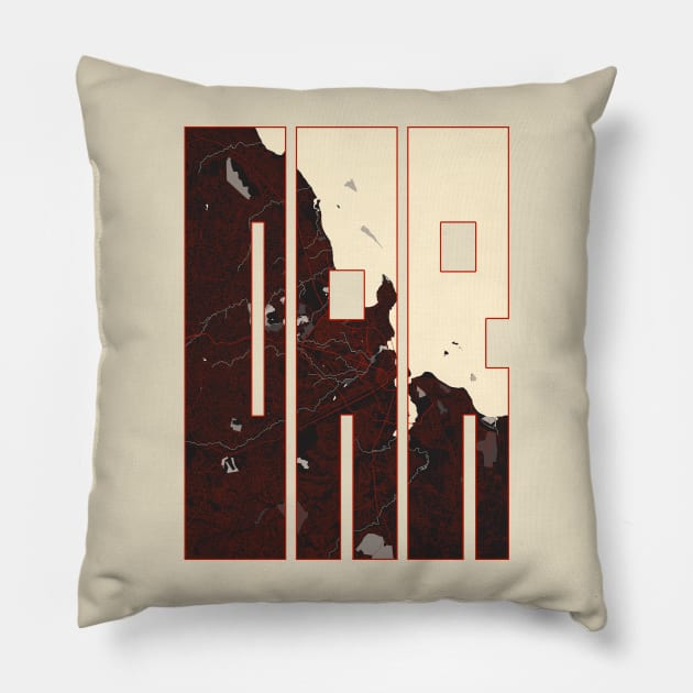 Dar es Salaam, Tanzania City Map Typography - Vector Pillow by deMAP Studio