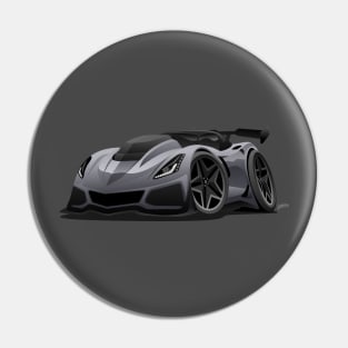 Modern American Sports Car Cartoon Pin