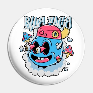 Blue face Pin