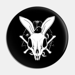 Skeleton rabbit skull illustration Pin