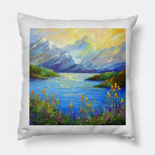 Mountain Serenity: Lakeside Whisper Pillow