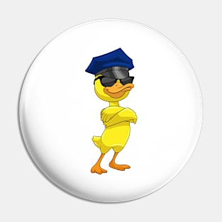 Duck as Police officer with Police cap Pin