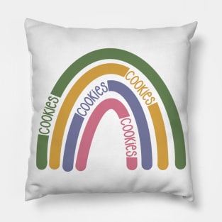 Cutesy COOKIES Rainbow Pillow