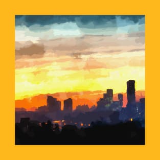 Sunset city skyline at sunset T-Shirt