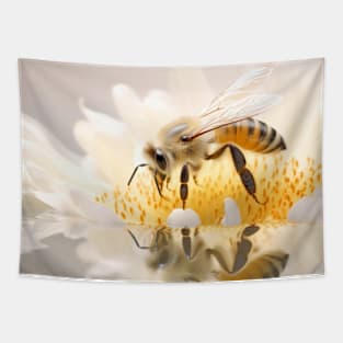 Bee Flower Nature Serene Tranquil Peace Tapestry