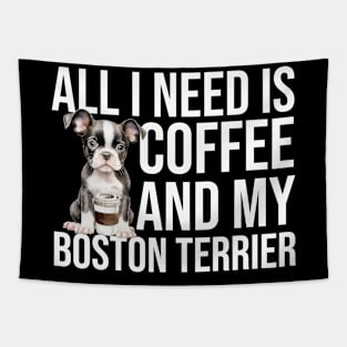 Boston Terrier And Coffee Tapestry