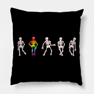 LGBT Party Dancing Skeletons Gay Pride Halloween Pillow