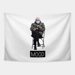 Bernie's Mittens Mood Political Funny Inauguration Meme Tapestry