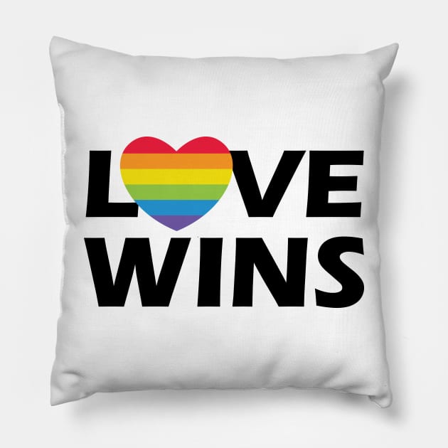 LGBT - Love Wins Rainbow Pillow by KC Happy Shop
