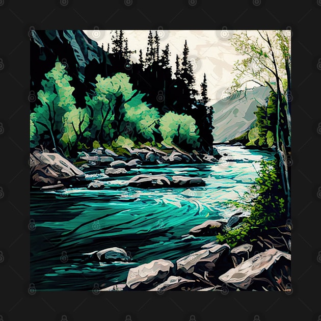 Swift River Scenery by The Art Mage