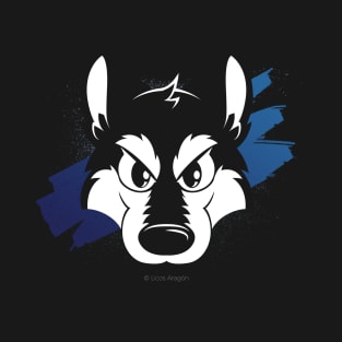 Toon wolf face (blue) T-Shirt