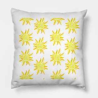 Watercolor Sunshine Pattern - Yellow & Orange Pillow