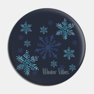 Winter Vibes Snowflake Patterns Pin