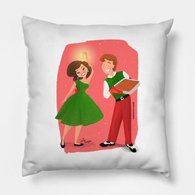 Christmas Couple Pillow by LeilaCharaf