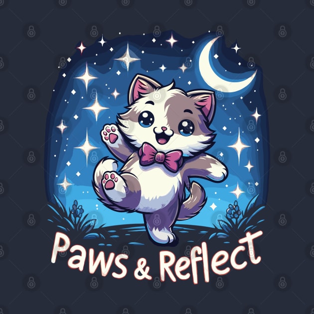 Paws and Reflect - Kawaii Dancing Kitten by WEARWORLD