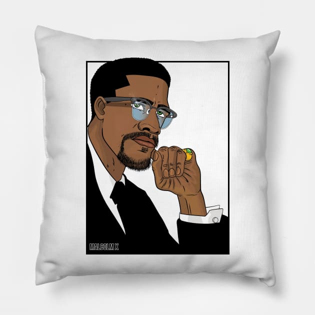 Malcolm X Pillow by TambuStore