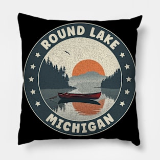 Round Lake Michigan Sunset Pillow