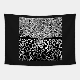 Animal Print Leopard Black and Silver Tapestry